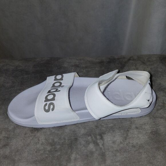 Adidas Adilette Strappy Sandal Womens Size 10 White Champagne Adjustable Slide - Picture 7 of 14